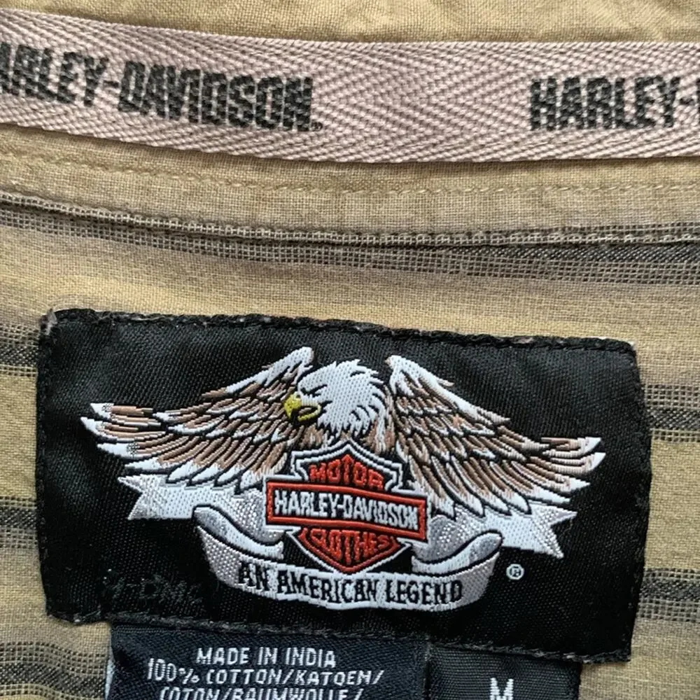 Men's Harley Davidson Short Sleeve Button Down Embroidered Shirt Medioum